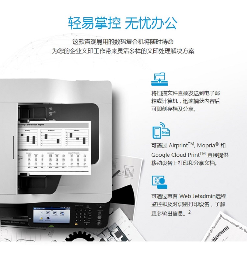 惠普（HP）A3商用复合机打印机有线网络自动双面打印机办公商用 M72625DN
