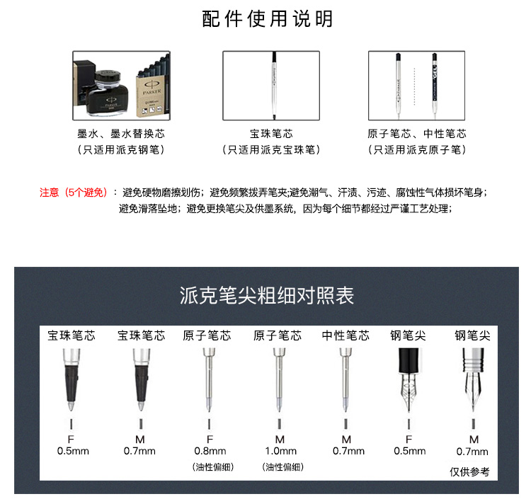 派克（PARKER）IM系列 0.7mm蓝色白夹签字笔/宝珠笔 商务办公用品专业用签字笔礼品