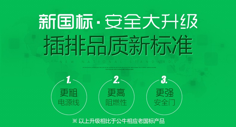 公牛（BULL）新国标插座防触电保护门3位插线板1.8米插排分控独立开关GN-314 两个装