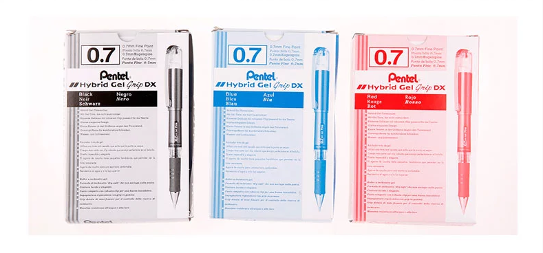 派通（Pentel）签字笔会议专用中性笔粗杆0.7mm水笔黑色12支单盒装K227-A