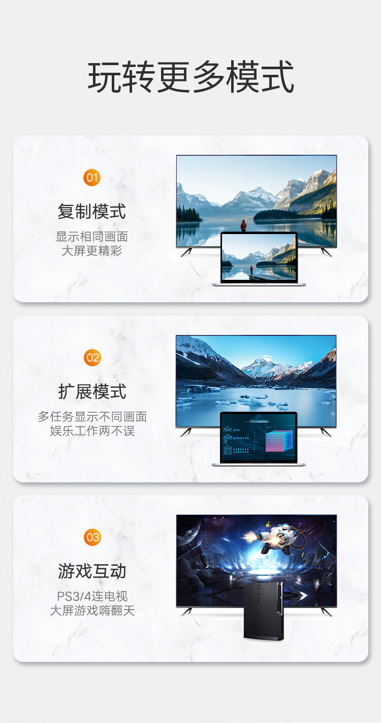 绿联 hdmi高清线2.0笔记本台式机电脑电视连接线机顶盒ps4投影仪 10米 10110 黑色工程版