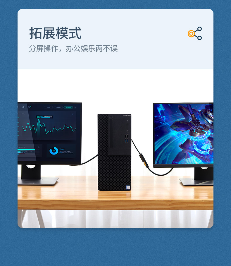 绿联（UGREEN）DP转HDMI转换器线 4K高清DisplayPort公对母转接头 笔记本电脑台式机接显示器投影仪 40363