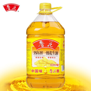 鲁花 食用油 5S 压榨一级 花生油 5L