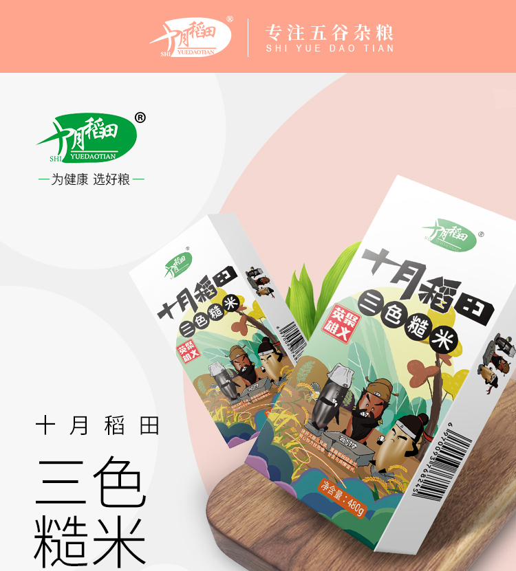 十月稻田 三色糙米480g（盒装）*2盒