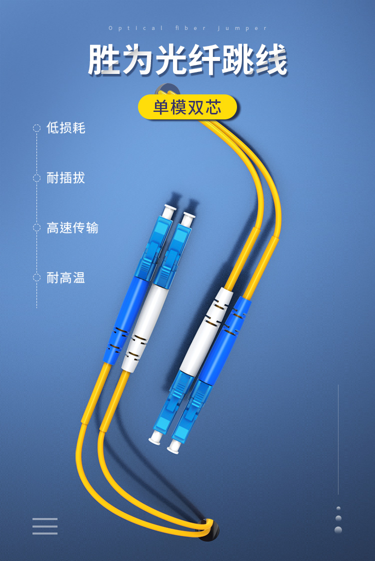 胜为 电信级光纤跳线 LC-LC单模双芯5米 9/125低烟无卤环保外被 收发器尾纤 FSC-307 3条装