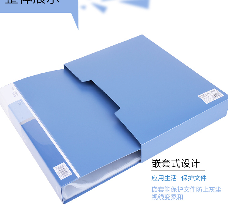 得力（deli）文件册办公文具资料收纳册A4/80页活页插袋文件夹资料册（蓝）5006  2个装