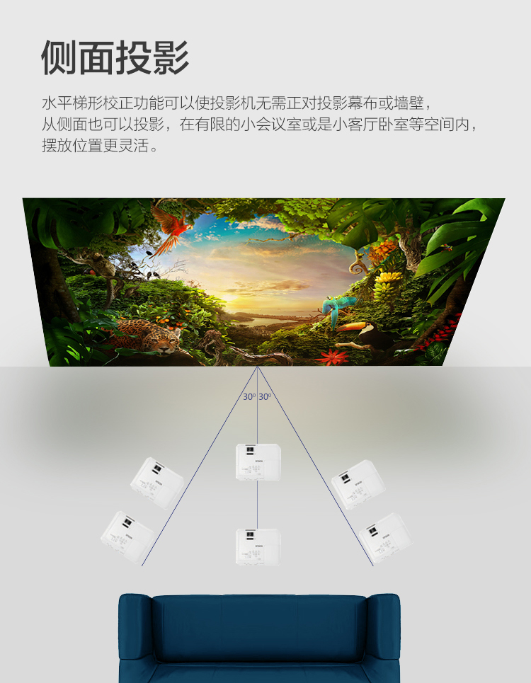 爱普生（EPSON）CB-992F 投影仪 投影机 商用 办公 会议 （4000流明 超高清 双HDMI接口 支持侧面投影）