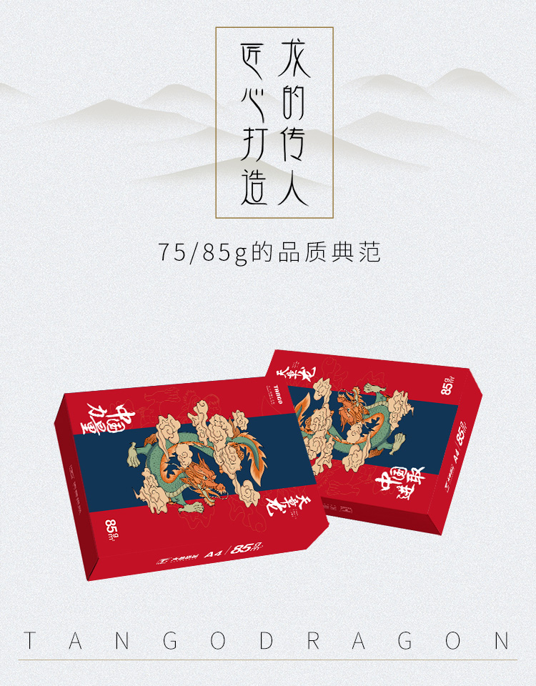 天章（TANGO）天章龙75g A4打印纸复印纸 高品质PA款打印纸 500张/包 5包/箱（共2500张）