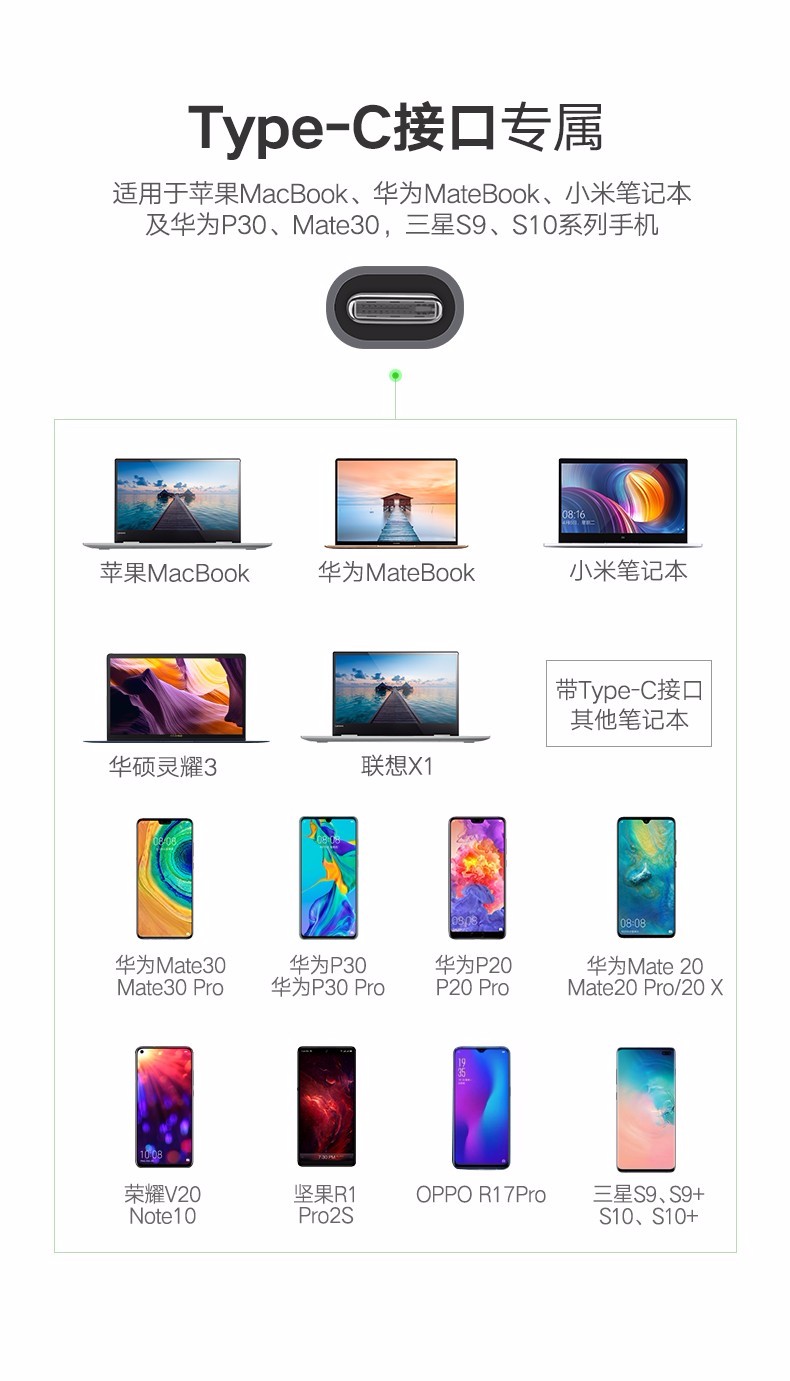 绿联Type-C扩展坞 适用M1苹果华为MacBookPro 9合1 USB-C转HDMI线雷电3转换器VGA拓展坞4K转接头分线器 40873