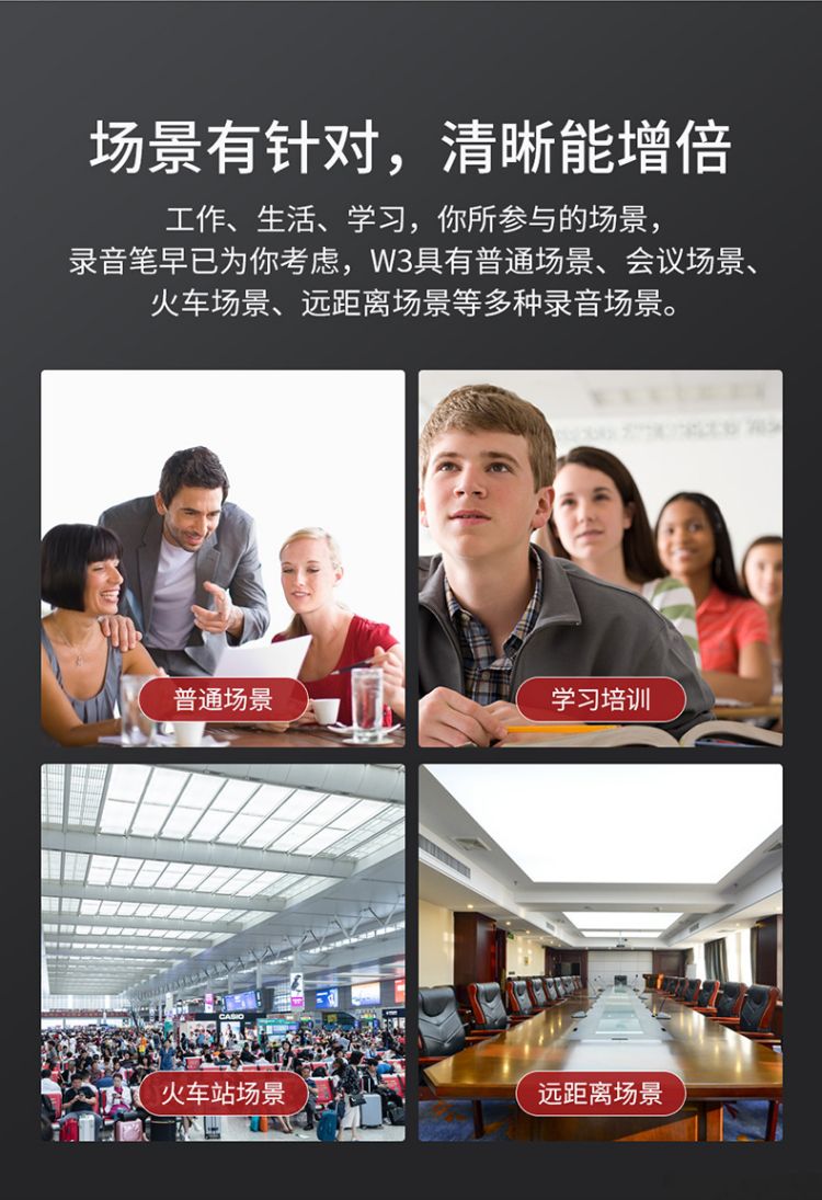 纽曼（Newsmy）录音笔 W3 16G 专业高清远距降噪 学习培训商务会议速记 彩屏Type-C 录音器 黑色