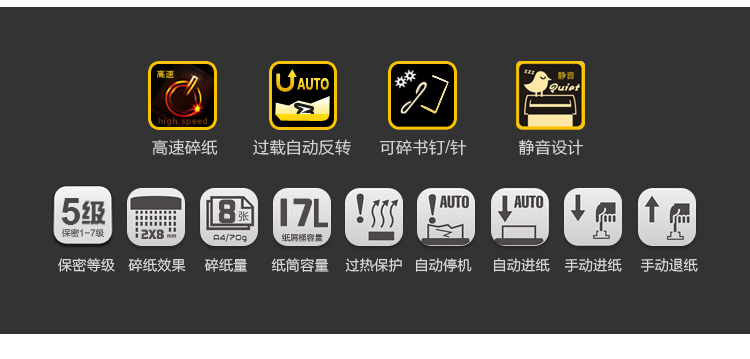 科密(comet)5级保密办公商用碎纸机（单次8张 持续30分钟 17L 可碎卡 ）C-638