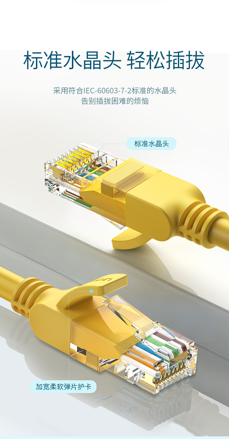 绿联（UGREEN）超五类网线 百兆网络连接线 Cat5e超5类成品跳线 家用装修电脑宽带非屏蔽八芯双绞线15米60815