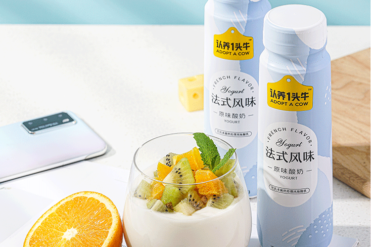 认养一头牛法式风味高端酸奶原味+白桃燕麦味230g*10瓶共2提