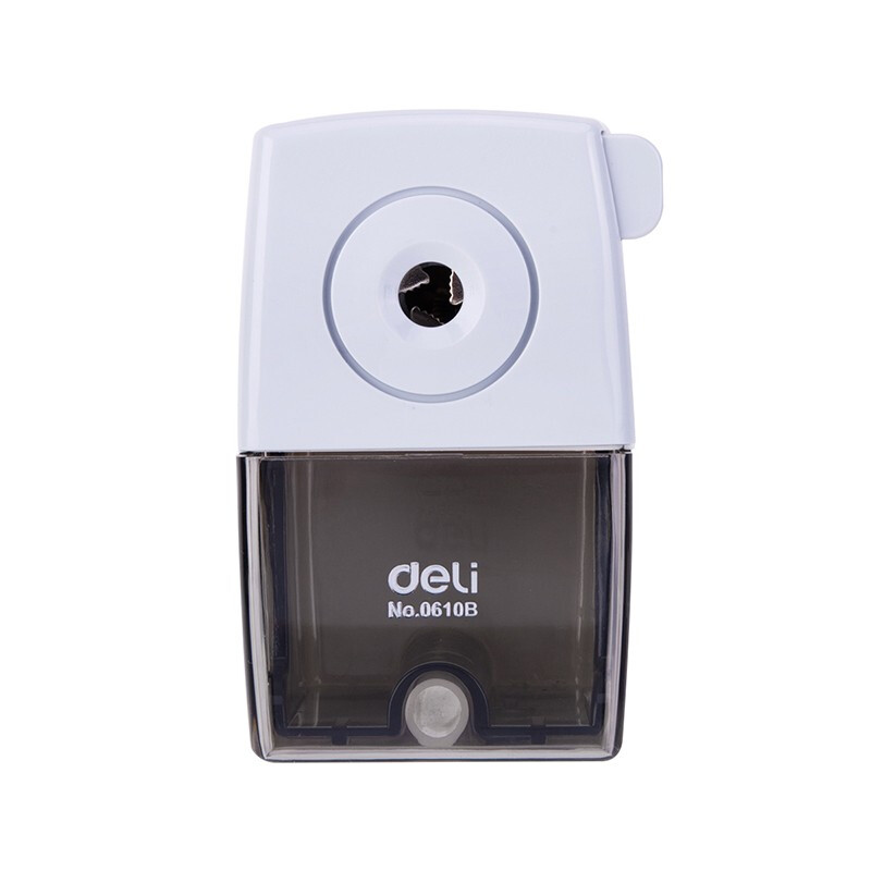 得力（deli）削笔器学生文具转笔刀手摇削笔机办公文具转笔刀（黑）0610B  1个装