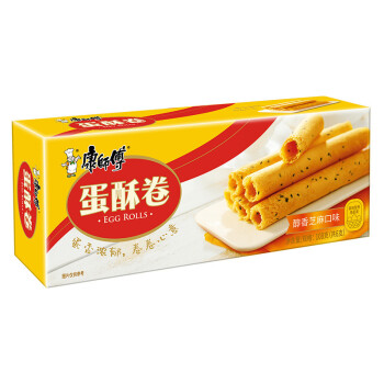 康师傅 蛋酥卷鸡蛋卷营养早餐办公室休闲零食小吃饼干蛋糕点心醇香芝麻味 108g*6盒