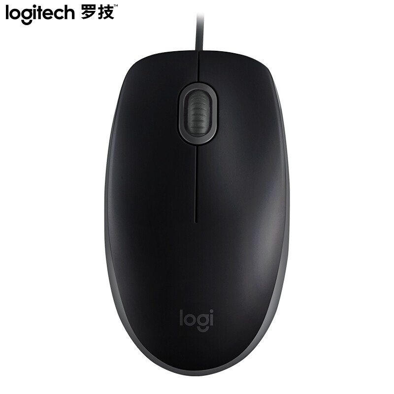 罗技（Logitech）M110 鼠标 有线鼠标 办公鼠标 对称鼠标 黑色