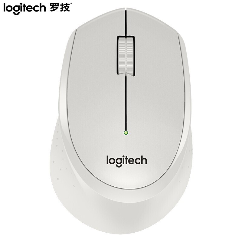 罗技（Logitech）M330鼠标 无线鼠标 办公鼠标 右手鼠标 带无线微型接收器 白色