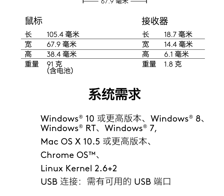 罗技（Logitech）M330鼠标 无线鼠标 办公鼠标 右手鼠标 带无线微型接收器 黑色