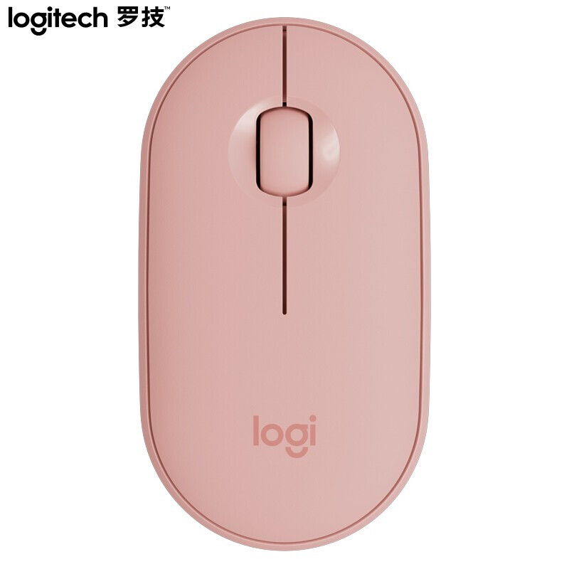 罗技（Logitech）Pebble鹅卵石 鼠标 无线蓝牙鼠标 办公鼠标 便携鼠标 对称鼠标 玫瑰粉