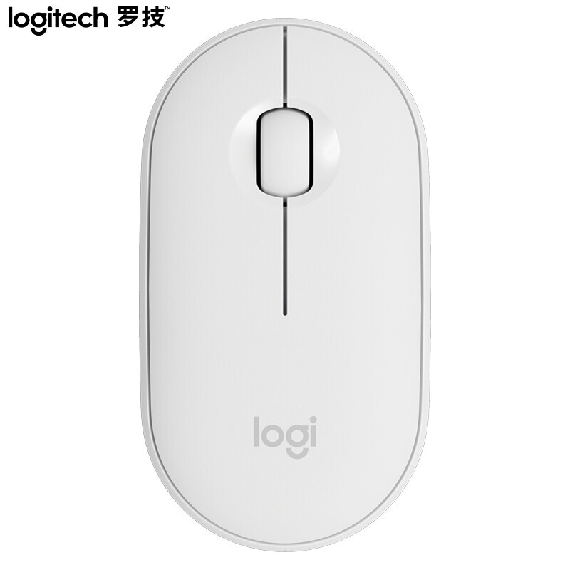 罗技（Logitech）Pebble鹅卵石 轻音鼠标 无线蓝牙鼠标 办公鼠标 便携鼠标 对称鼠标 米白