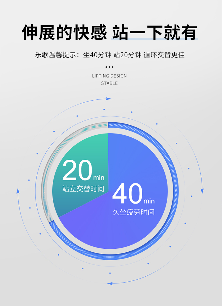 乐歌Loctek 站立办公升降台 笔记本显示器支架可折叠升降电脑桌 家用工作台书桌 M9M雅白