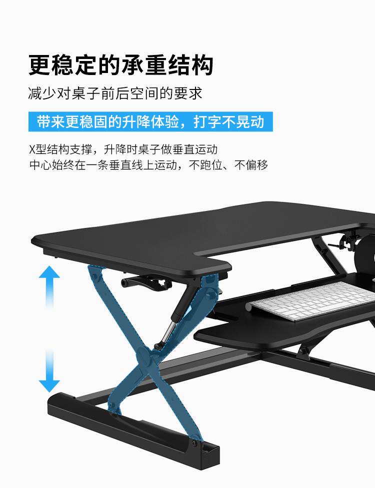 乐歌Loctek 站立办公升降台 笔记本显示器支架可折叠升降电脑桌 家用工作台书桌 M9M雅白