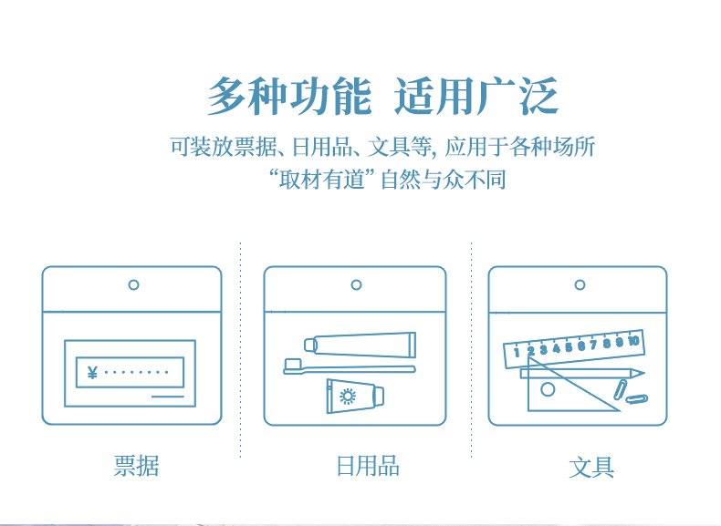 得力(deli)拉边袋A4透明防水拉边袋拉链袋文件袋资料袋 办公学习用品 12只装 5526