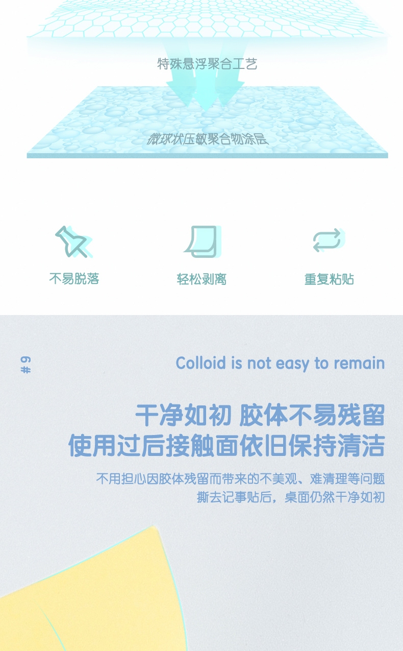 得力（deli）便利贴记事贴强黏性标签纸便利贴76*101mm(淡黄)办公用品 12包装 7734