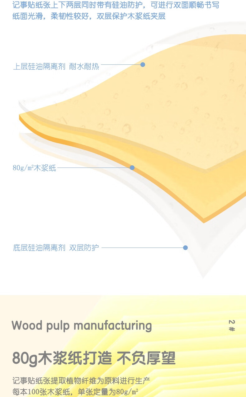 得力（deli）便利贴记事贴强黏性标签纸便利贴76*101mm(淡黄)办公用品 12包装 7734