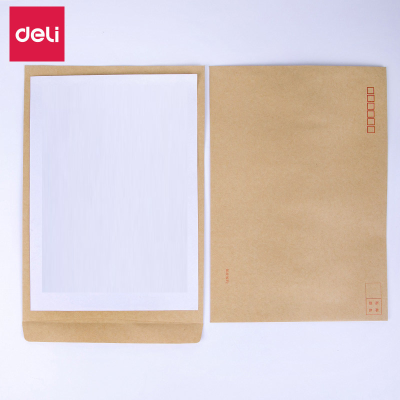 得力（deli）信封A4-9号牛皮信封邮局标准信封229*324mm(40个/包)办公用品 5包装 25201