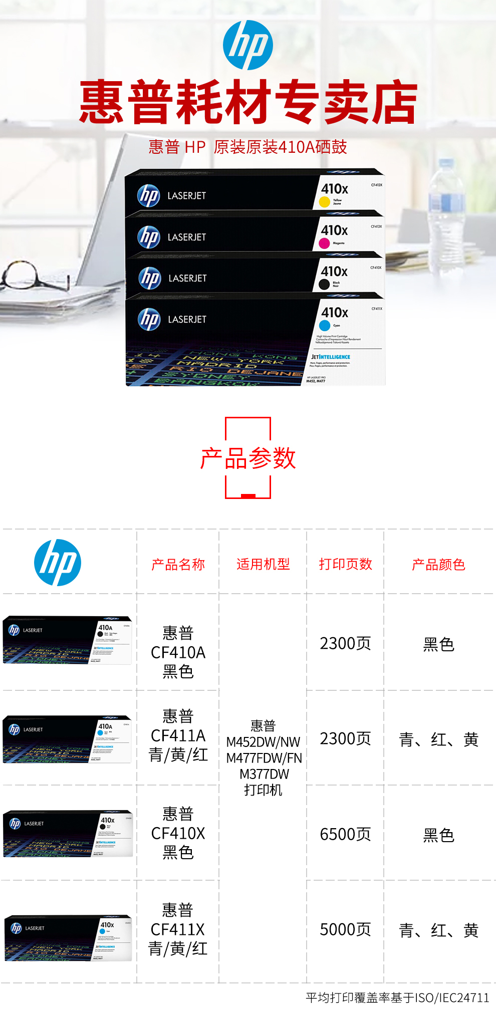 惠普（hp）CF412A硒鼓适用惠普M477FNW M452DN 452DW 452NW M477FDW M477 M377DW CF410A黄色硒鼓