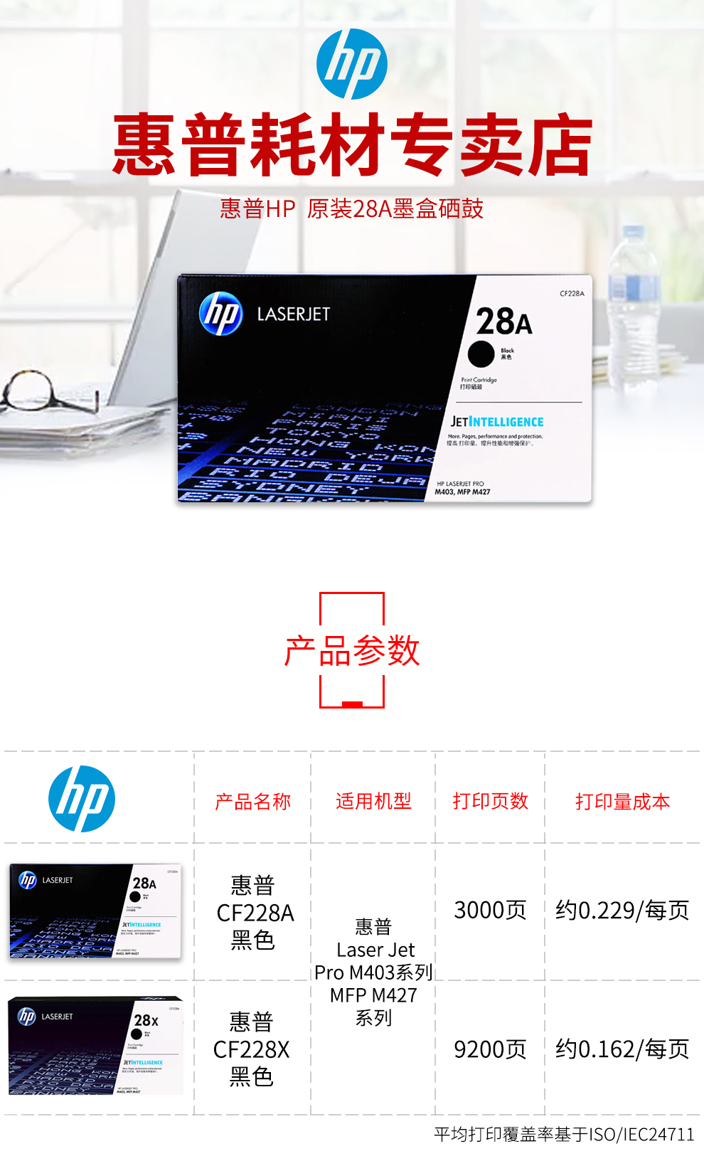 惠普（hp）CF228A 黑色硒鼓 28A （适用于HP Laser Jet Pro M403, HP LaserJet Pro MFP M427）