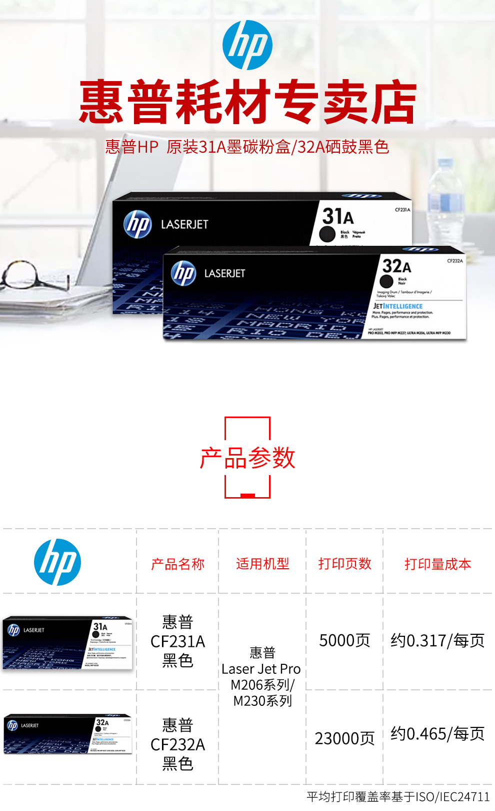 惠普（hp）CF231A 31A硒鼓 适用230系列打印机 CF231A(31A)黑色硒鼓(约5000页)