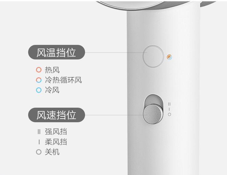 米家 小米电吹风机 家用便携吹风筒 双水离子护发 金属机身磁吸风嘴 大功率速干智能温控 H500
