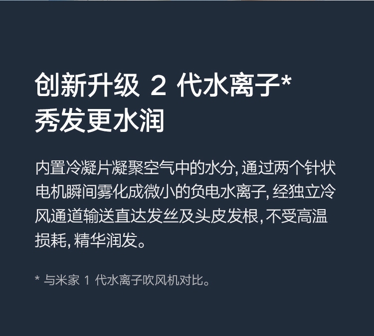 米家 小米电吹风机 家用便携吹风筒 双水离子护发 金属机身磁吸风嘴 大功率速干智能温控 H500