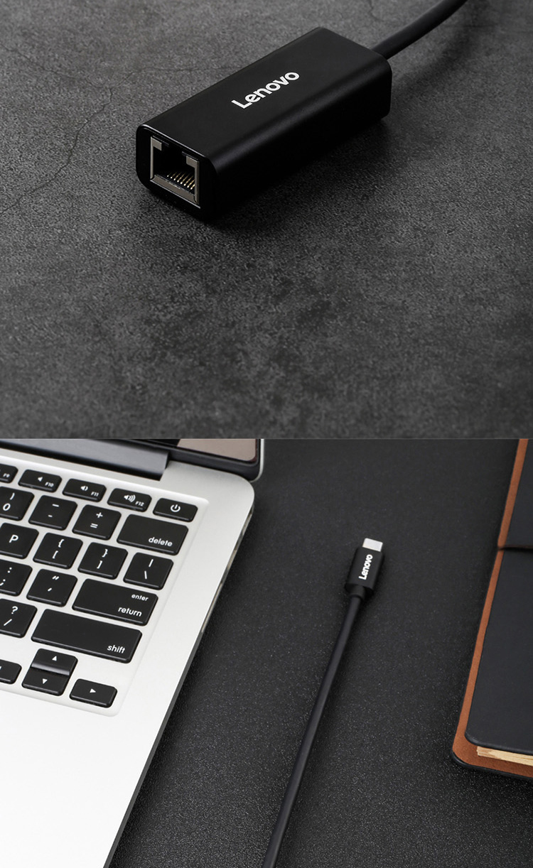 联想（Lenovo）USB-A转 RJ45千兆有线网卡转换器 LX0805 黑色 1个