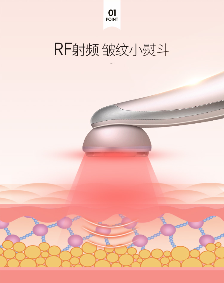 金稻（K-SKIN) 家用射频美容仪器 脸部按摩器提拉紧致导入仪 光子嫩肤仪 KD9900A金色