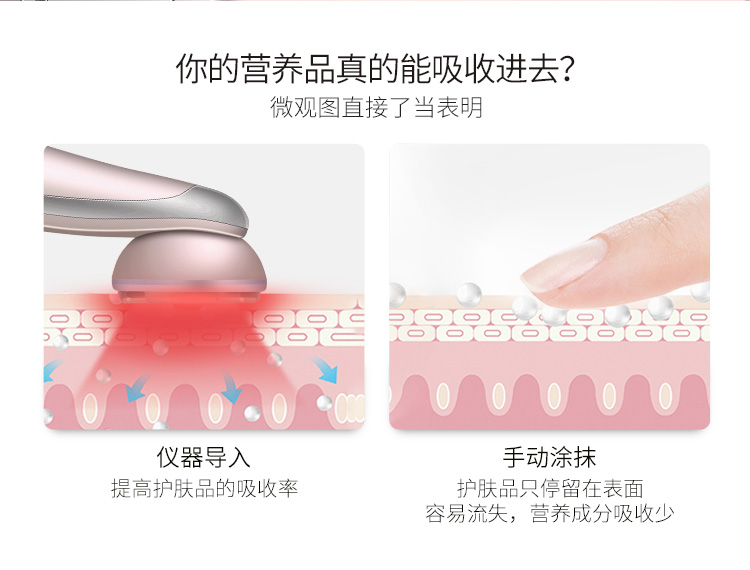 金稻（K-SKIN) 家用射频美容仪器 脸部按摩器提拉紧致导入仪 光子嫩肤仪 KD9900A金色