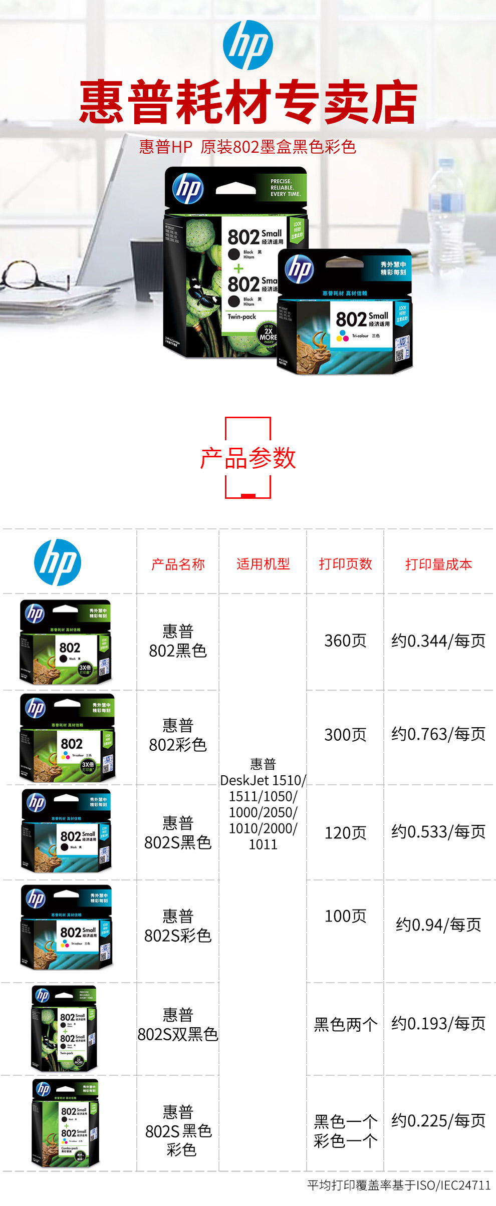 惠普（HP） CH561ZZ 802s 黑色墨盒(适用于HP Deskjet 1050/2050/1010/1000/2000/1510/15)