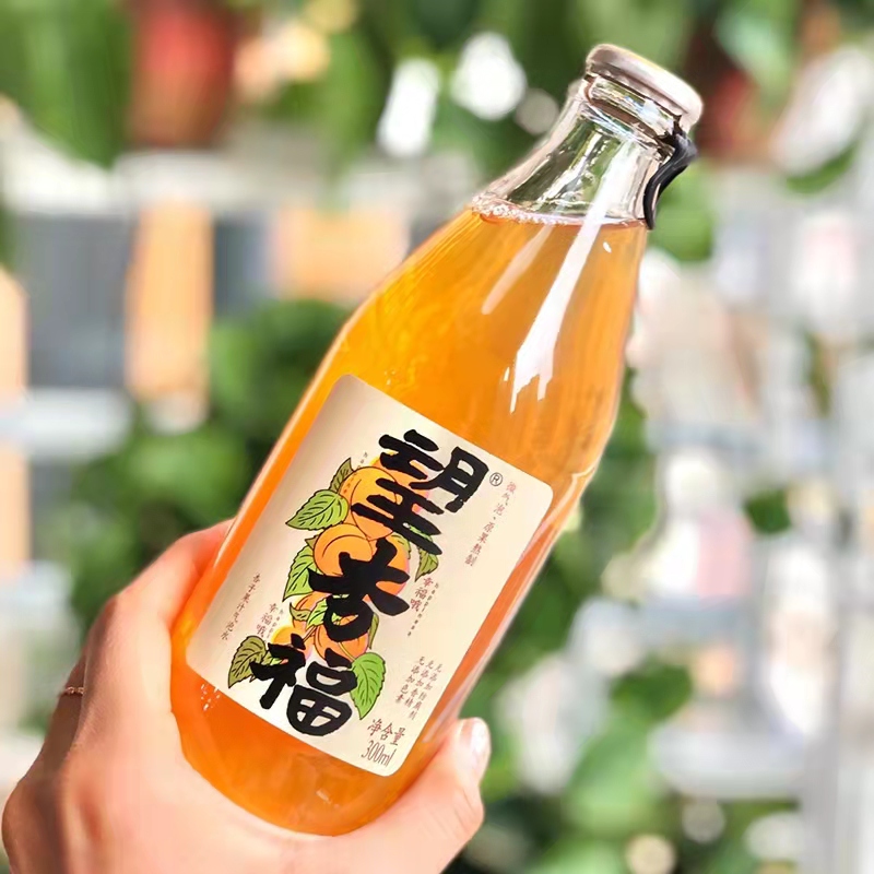 好望水 望杏福杏子果汁 气泡原果熬制好望水饮品果蔬汁水果饮果汁汽水300ml*6瓶整箱装