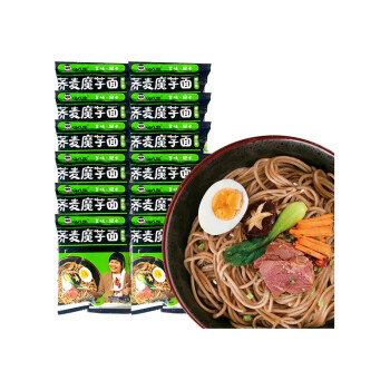 嗨吃家方便速食食品 休闲零食 荞麦魔芋面葱油味袋装78g *12袋