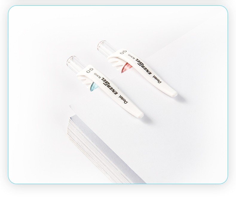 派通（Pentel）中性笔针管式按动顺滑蓝色速干签字水笔学生考试办公用0.5mm黑色12支单盒装BLN105-A