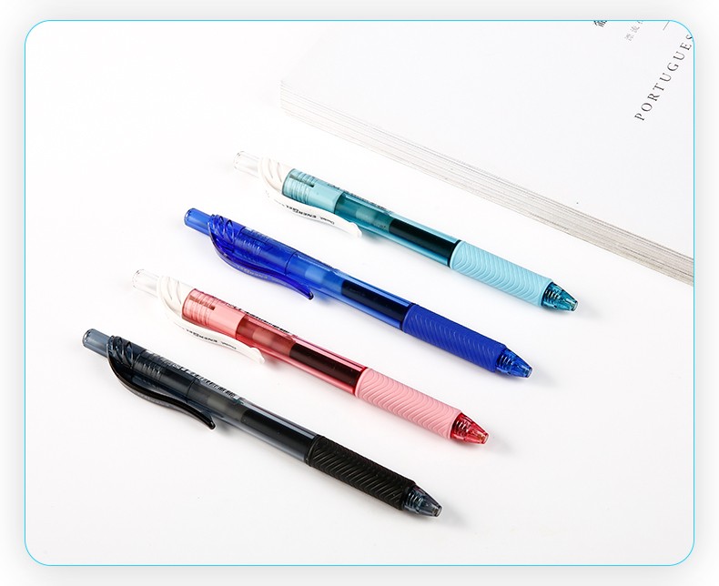 派通（Pentel）中性笔针管式按动顺滑蓝色速干签字水笔学生考试办公用0.5mm黑色12支单盒装BLN105-A