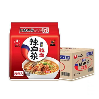 农心方便面 袋面泡面 网红熬夜加班休闲零食 辣白菜拉面5连包*2包