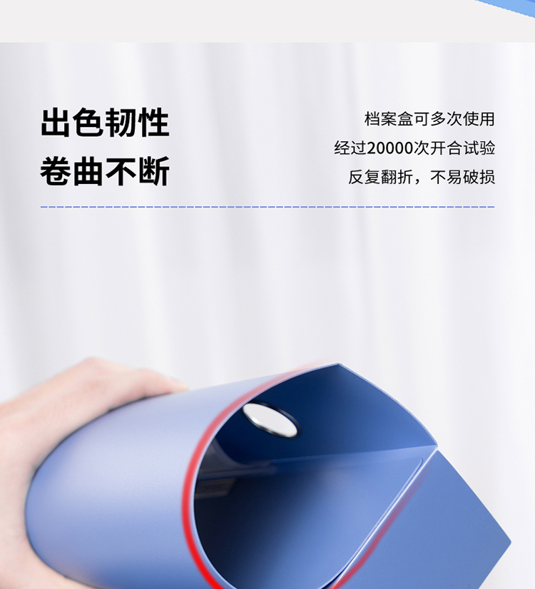 得力（deli）ABA系列A4/55mm档案盒资料文件盒 财务凭证办公文件收纳盒 办公用品 蓝色 5683 5个装