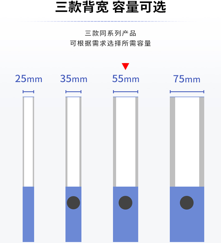 得力（deli）ABA系列A4/55mm档案盒资料文件盒 财务凭证办公文件收纳盒 办公用品 蓝色 5683 5个装