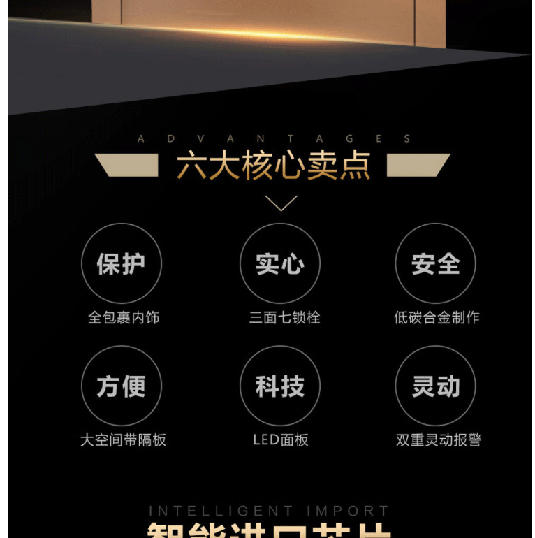 甬康达 BGX-D1-600保险柜锐智精品电子保管箱柜办公家用震动报警