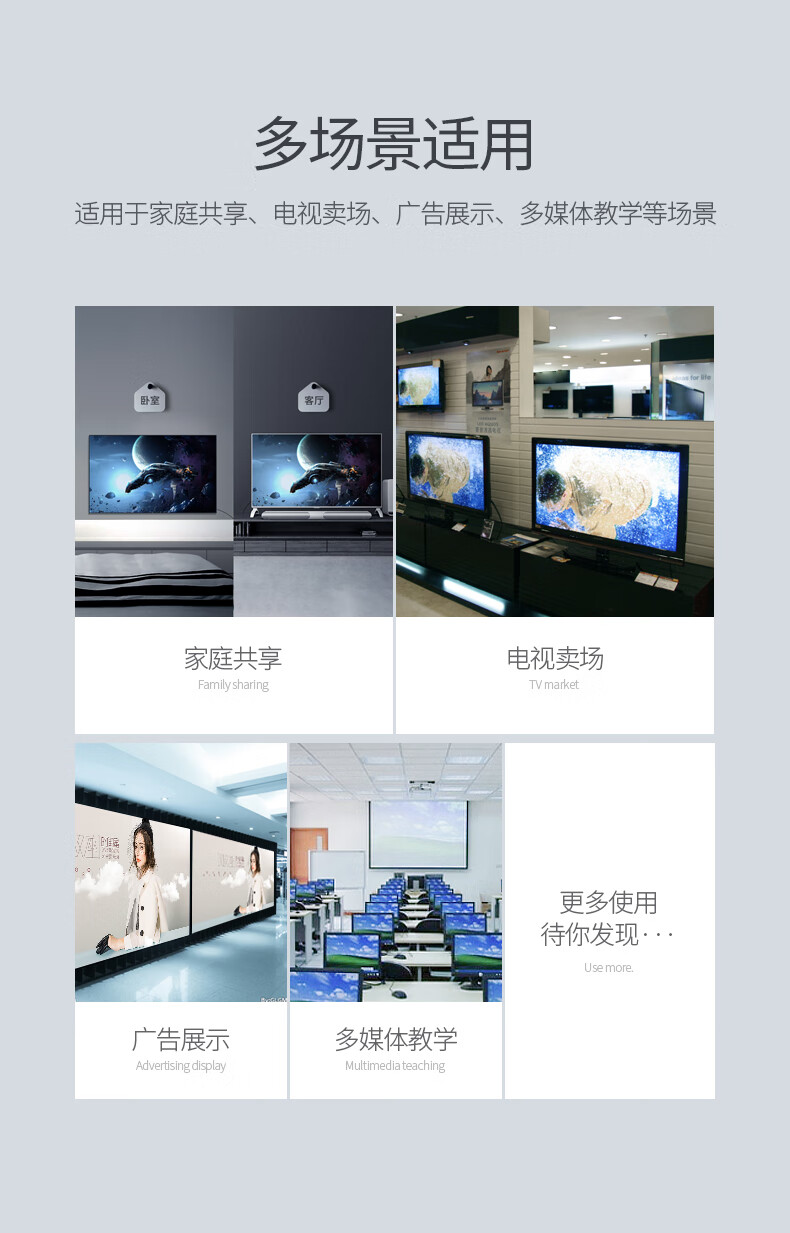 绿联（UGREEN)HDMI2.0分配器1进4出4K高清视频分屏器 笔记本电脑机顶盒接电视投影仪 50708