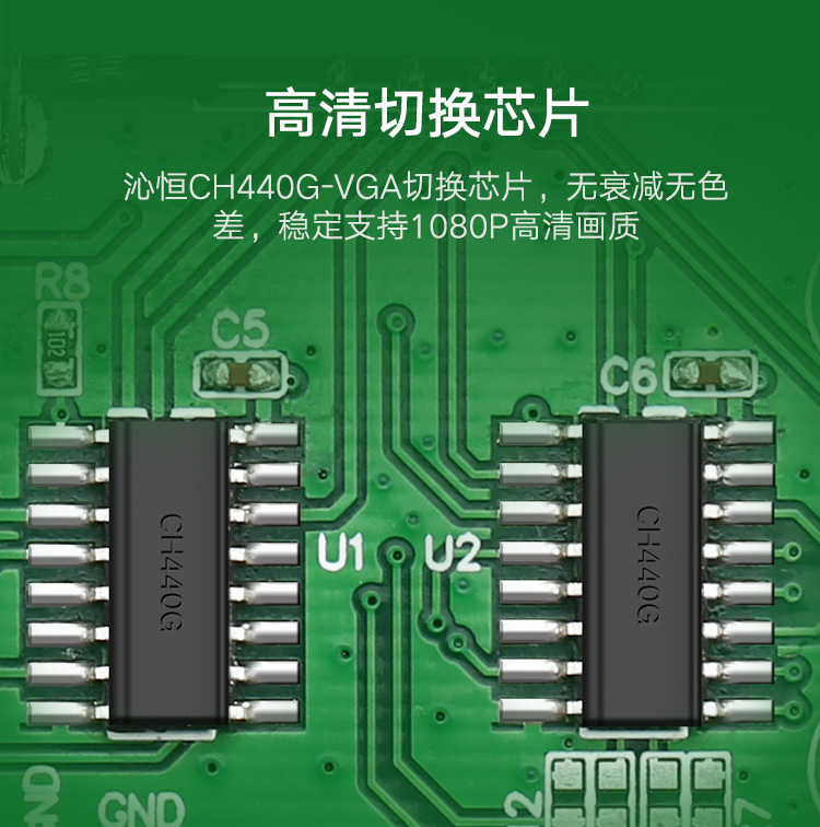 绿联 （UGREEN)VGA切换器2进1出 KVM电脑视频机顶盒VGA口共享显示器屏幕转换器 30711