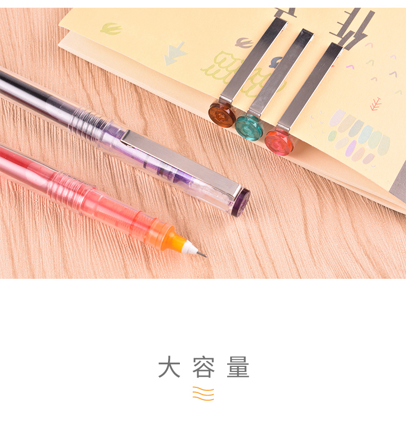 白雪(snowhite)X55 直液式走珠笔可换笔芯中性笔多色签字笔学生用笔0.5mm黑色12支/盒